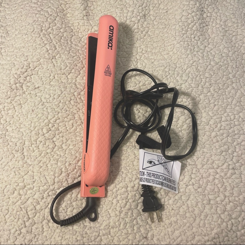 Amika coral pink hair straightener